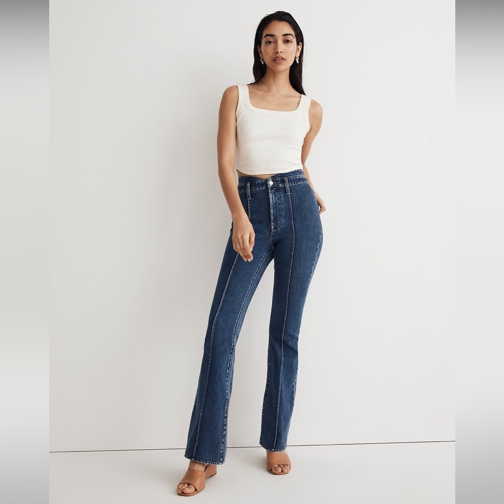 NWT Madewell Skinny Flare Jeans in Wainscot Wash: Pintuck Edition - Size 25
